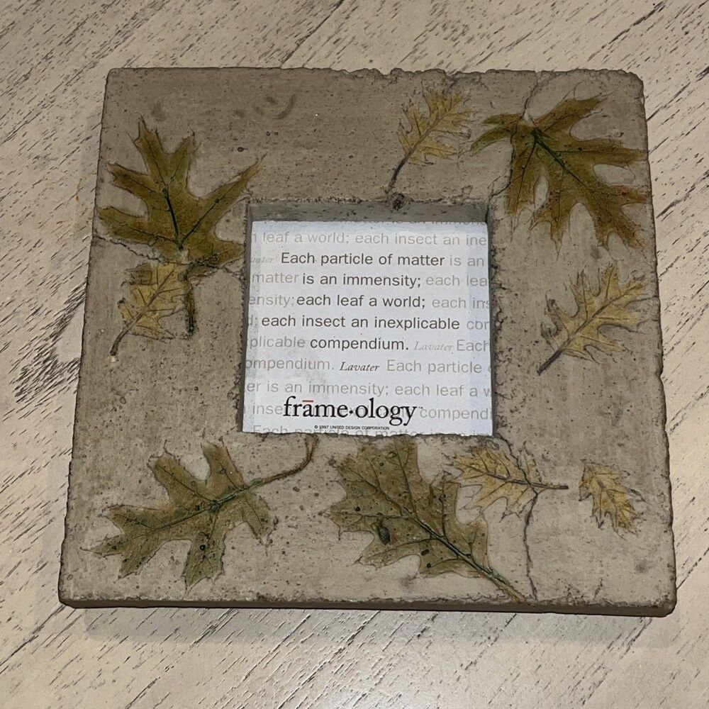 Frame-ology Stone Leaf Square Photo Frame 8x8 in Fits 2x2 in Photo